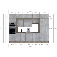 Bucatarie ZONE B 340 FRONT PAL K002 / decor 4298